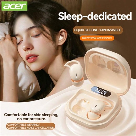 Acer Acer 公式 OHR507 Bluetoothイヤホン、TWS ワイヤレスイヤホン、インイヤーデザイン、ステレオベース、スリープモード、ゲームの低遅延、勉強、ビジネス、スポーツ、サイクリングに快適なフィット、スマホ、タブレット、ノートパソコンと互換性あり、クリスマス&バレンタインデーのプレゼントに最適