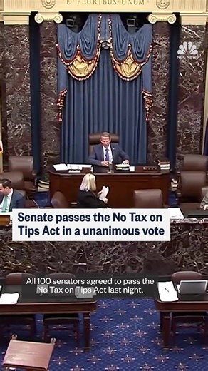 1.1M views · 10K reactions | In a surprise move, the Republican-led Senate quickly passed the No Tax on Tips Act on Tuesday. | NBC News | Facebook