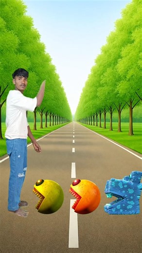 wait me jump on new colour monster Pac-Man vs Big monster Pac-Man #shorts #youtubeshorts