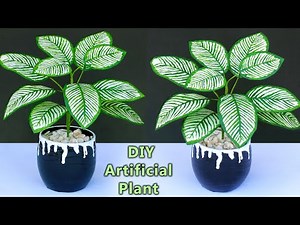 DIY Artificial Plant Using Masking Tape | DIY Fake Indoor Plant & Planter For Home Decoration