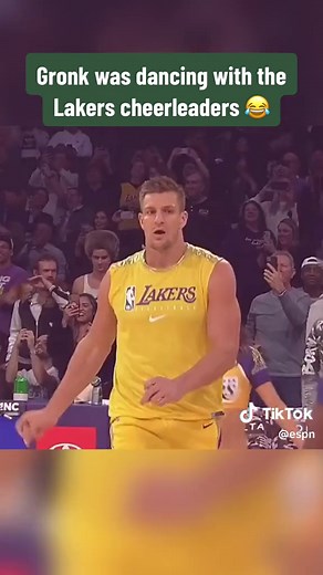Gronk was really dancing with the Lakers cheerleaders 😂 #sports | gronk cheerleading