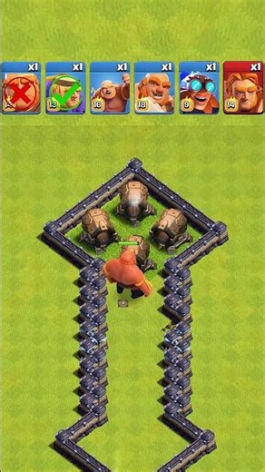 Giant vs Giant Cannon challenge #coc #shorts #clashofclans