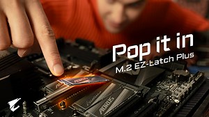 M.2 EZ-Latch 友善安裝設計 輕鬆拆卸豪不費力！ 看更多：https://www.aorus.com/zh-tw/event/goelite #AORUS #GIGABYTE #GoElite #Z790 #B760 #RTX40 #RTX4000 | AORUS