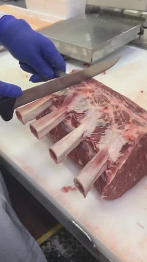 Have you heard the term drop steak or tweener steak? Both of these are the SAME cut of beef. A drop steak is considered a byproduct, specifically referring to the leftover meat between the bone when a butcher cuts full bone-in cowboy ribeye’s, essentially the "in-between" piece left after the main ribeye is removed. Since they are a byproduct, the availability of drop steaks can vary depending on how many large ribeye’s are being cut by your Allen Brothers butchers. 🥩🔪 #allenbrothers #butcher 