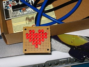 Arduino Charliplexed Heart, Just in Time for Valentines Day.