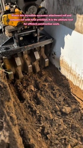 Efficient Excavator Rolling Compactor For Precise Backfill Soil Compaction #construction #tools #how