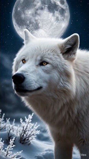 Wolf Howling Under the Full Moon | Arctic Wolf Ambience 🐺🌕#wolf #howlcast #howl#animals