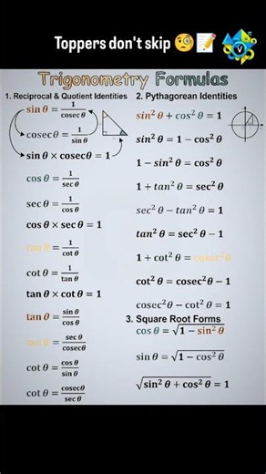 Toppers don't skip 📚📝#trignometry #formula #mathformula #exam #boardexam #jeemain #studynotes #maths