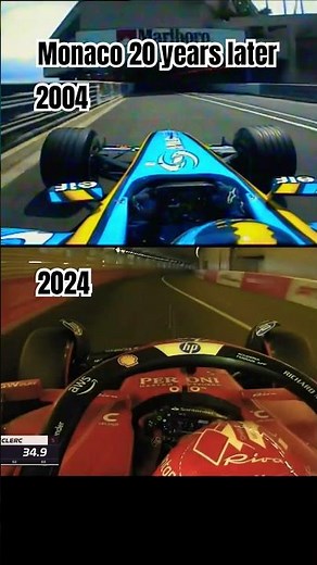 Monaco F1 2004 v 2024! V10 v V6 Hybrid round the streets of Monte Carlo #F1 #f1shorts
