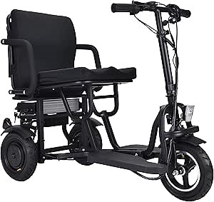 Culver Cougar Folding Mobility Scooter, Lightweight Portable Scooter for Adults - 3 Wheel Motorized Scooter - Travel Scooters, 280lbs, Only 57lbs - 15mi Range Electric Scooter Adults (Black)