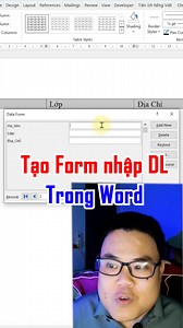 mẹo tạo form nhập dữ liệu trong Word nhanh và chuyên nghiệp #minhlakhoa #khoatinhoc #tinhocvanphong #msword #wordtips #wordtutorial | Mình Là Khoa