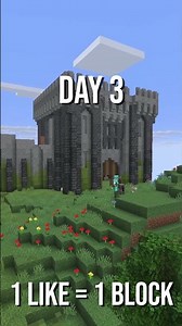 day 3 of Laying 100 blocks for a castle in #minecraft