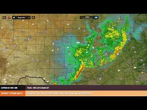 Radar of the severe storms in Texas