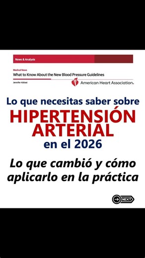 🩺 Hipertensión arterial 2026: lo que cambió y cómo aplicarlo en la práctica Las nuevas recomendaciones AHA/ACC refuerzan un mensaje clave: 📌 tratar antes, tratar mejor y con metas más estrictas, especialmente en pacientes con alto riesgo cardiovascular. 📩 Comenta RESUMEN para recibir el link de como acceder al 📘 resumen en ESPAÑOL con lo que SÍ cambia tu práctica clínica. 📚 Referencia: Abbasi J. What to Know About the New Blood Pressure Guidelines. JAMA. 2025. | Cecadi Academic Training Cen