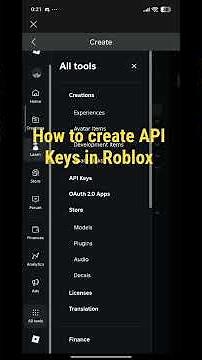 How to create API Key in Roblox #roblox #tutorial #robloxstudio #studiolite