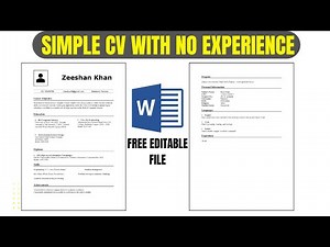 How to Create a Simple CV Format for Freshers With No Experience | CV Without Experience