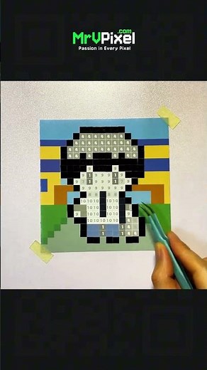 Building an 8-Bit Anime Boy | Fun Retro Pixel Art Mosaic & Satisfying DIY Craft ASMR