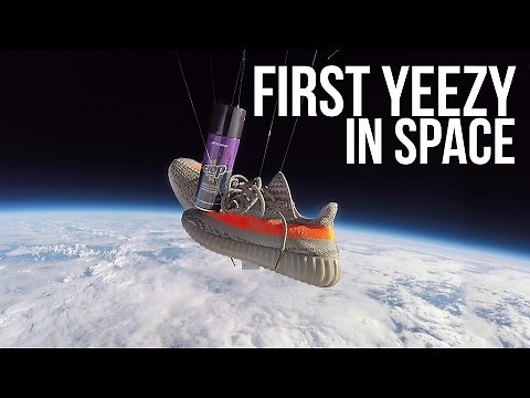 Unbelievable : Adidas Yeezy Boost 350 v2 in space!! Go pro Footage