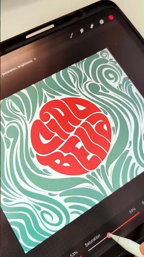 Retro Hand Lettering - Procreate Circle Lettering (Process Video) #shorts