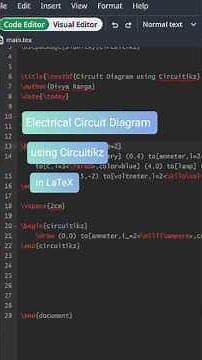 Electrical Circuit Diagram in LaTeX using Circuitikz #latex #overleaf #shorts #viral #coding