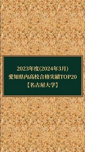 【2024最新】愛知県高校 合格実績TOP20(名古屋大学) 名大