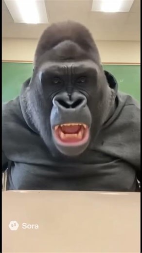Gorilla gets mad after failing a test #sora #gorilla
