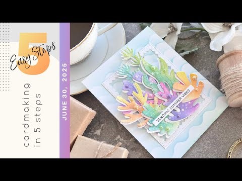 CARDMAKING IN 5 EASY STEPS | Happy Summer Card: Ink Blended Coral Focus