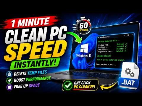 🚀 Delete Temporary Files in Windows 11 & Speed Up Your PC in 1 Minute!