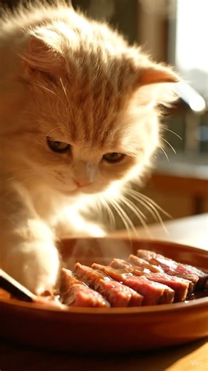 What Happens When A Cat Sees Steak?