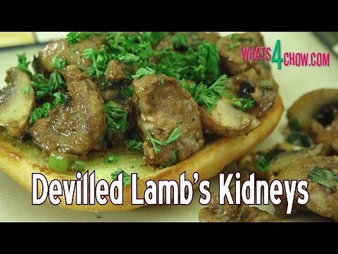 Devilled Lamb's Kidneys with Brown Mushrooms and Creamy Garlic Glaze - Superb Kidney Recipe!!!