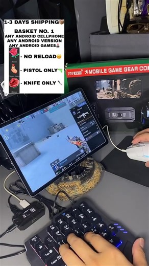 Left-hand illuminated keyboard for PC gaming single keyboard and mouse (mouse included) Bluetooth controller for Android phones