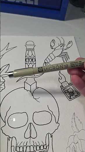 Teaching Myself to Draw American Traditional Tattoo Flash🖤✨️