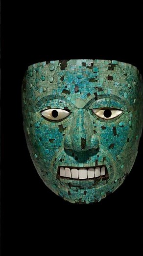 Aztec Mask of Xiuhtecuhtli Turquoise Mosaic, Ancient Mexican Art #history #ancient #artifact #shorts