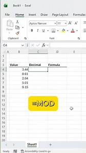 How to Extract Decimal Part in Excel | MOD Function