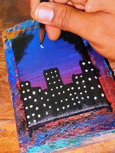 Step-by-Step Night Cityscape Painting Tutorial
