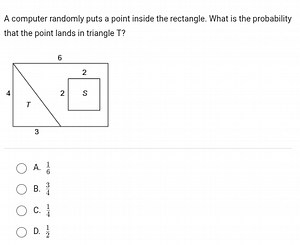 A computer randomly puts a point inside the rectangle. What is ... | Filo