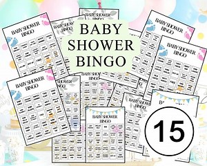 Baby Shower Bingo Game | Printable Baby Bingo Cards | Fun Baby Shower Activity | Instant Download - Etsy