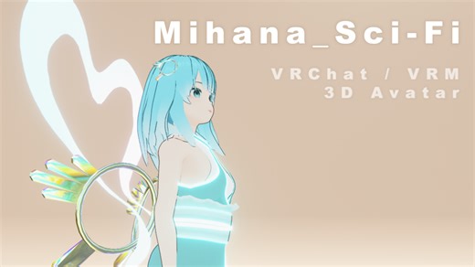 Mihana_Sci-Fi – VRChat / VRM 3D Avatar (Golden Package)
