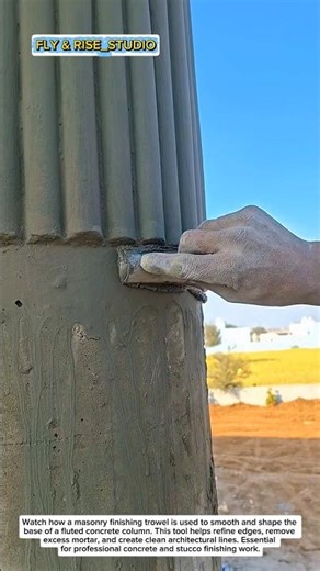 How to Finish a Fluted Concrete Column Base Like a Pro | Masonry Trowel Technique USA Style