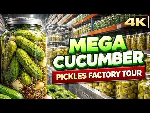 🥒 Mega Cucumber Pickles Factory Tour 4K Food Processing Documentary How Pickles Are Made ✅