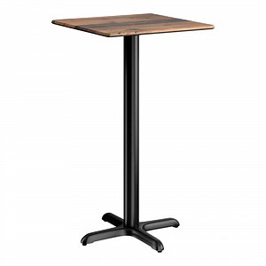 Lancaster Table & Seating Excalibur 24" x 24" Square Bar Height Table with Textured Farmhouse Finish and Cross Base Plate
