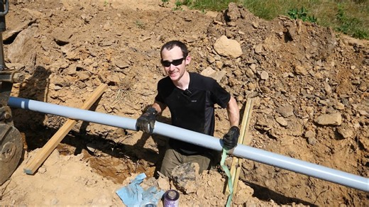 Final 230ft trench and installing underground electric meter