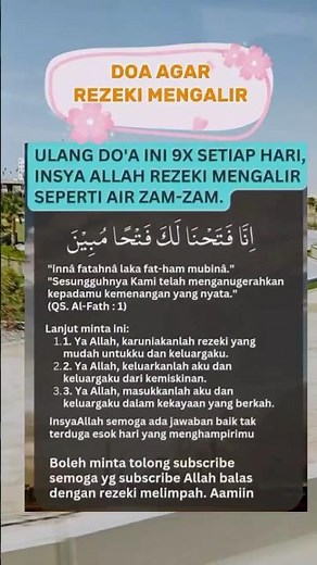 doa agar rezeki selalu mengalir setiap hari