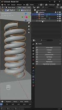 How to Animate a Spring in Blender in 1 Minute #blender #blendertutorial #BlenderRigidBody