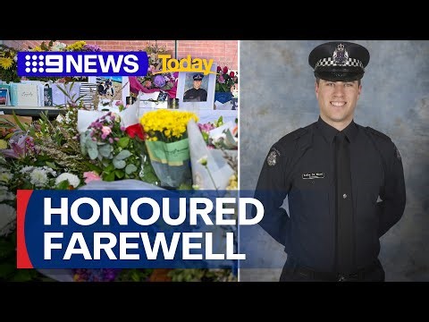 Victorian fallen police officer honoured in farewell | 9 News Australia
