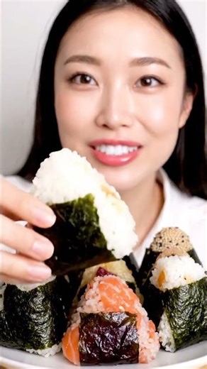 “Japanese Rice Ball Mukbang ASMR | Soft & Flavorful Onigiri Eating 🍙✨” #shorts #asmr #mukbang