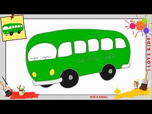 Bus zeichnen 2 schritt für schritt für anfänger & kinder - Zeichnen lernen