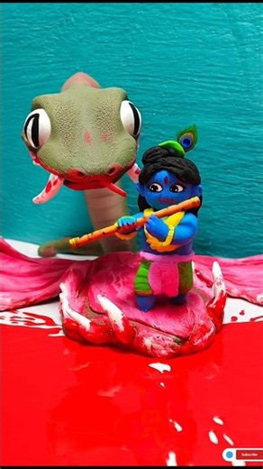 Little Krishna vs Snake Clay Art Step by Step 🐍✨