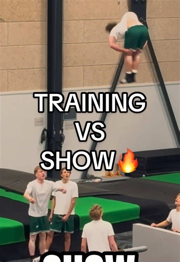 Training VS Show🔥🌪️#teeterboard #flips #pike #flips #gymnastics | flip
