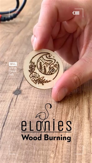 🌙⛰️ Wood Burning Art | Peace of the Mountains Within the Moon #woodburning #pyrography